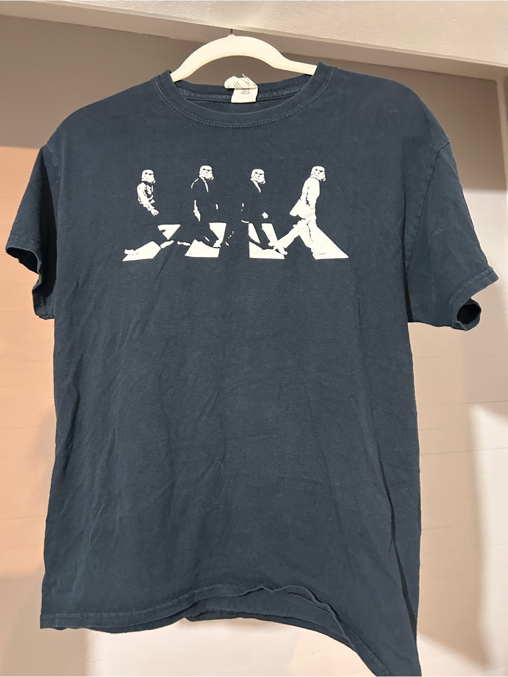 Star Wars Navy Blue T-Shirt with White Abbey Road Stormtrooper Graphic